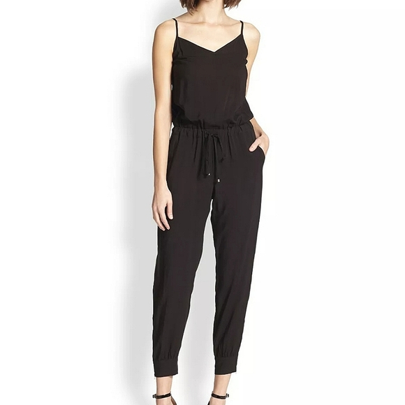 Splendid Pants - Splendid one piece jumpsuit black pant jogger style bottom Small black strappy.